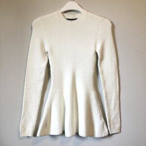 Vintage Y2K Off White Knit Peplum Style Sweater